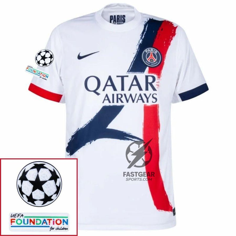 Paris Saint-Germain O.DEMBELE 10 Fan Jersey Away 2024/25 Patches UCL UEFA Foundation (Official Printing)