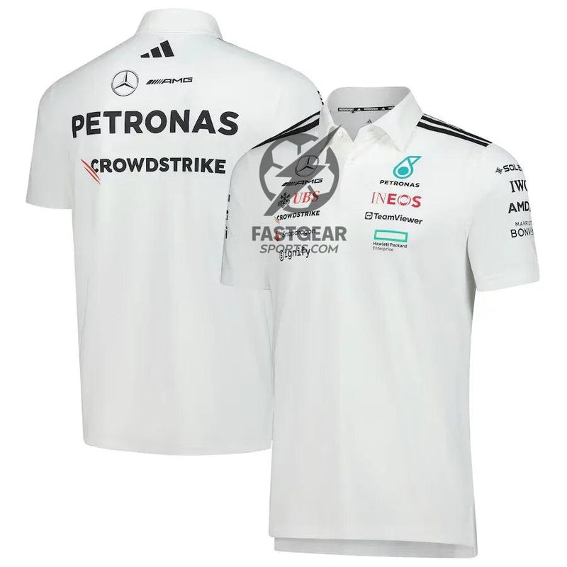 Mercedes-AMG Petronas F1 Team Adidas Wear Polo - White Formula 1 F1 Formula One