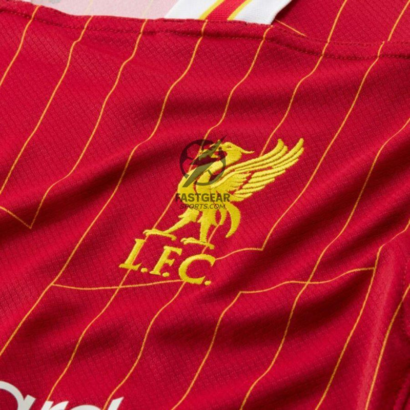 Liverpool Mohamed Salah 11 Home Fan Jersey 2024/25 Patches UCL UEFA Foundation (Official Printing)