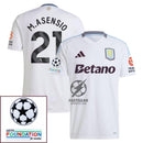 Aston Villa Marco Asensio 21 Away Fan Jersey 2024/25 Patches UCL UEFA Foundation (Official Printing)