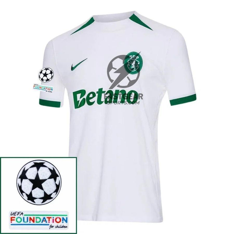 Sporting CP Fan Jersey Away 2024/25 Patches UCL UEFA Foundation (Official Printing)