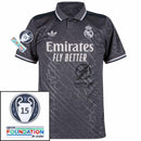 Real Madrid Third Fan Jersey 2024/25 Patches UCL UEFA Foundation (Official Printing)