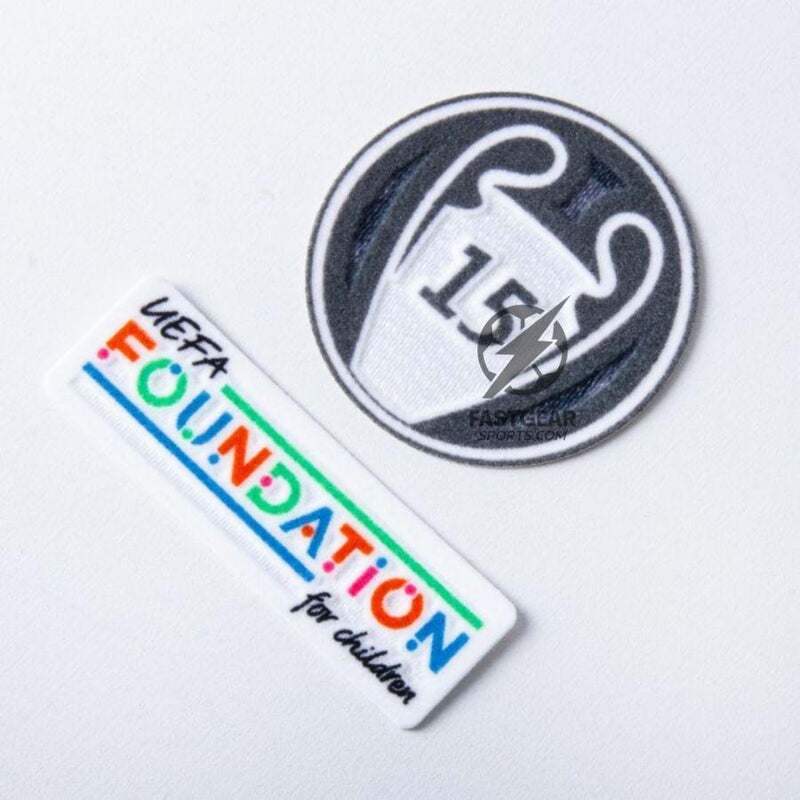Real Madrid Bellingham 5 Home Fan Jersey Long Sleeve 2024/25 Patches UCL UEFA Foundation (Official Printing)