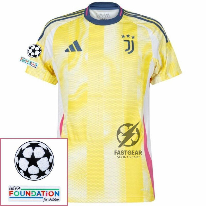 Juventus Yldiz 10 Away 2024/25 Patches UCL UEFA Foundation (Official Printing)