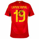 Spain Lamine Yamal 19 Home Fan Jersey 2025/26 Euro 2024 & Foundation Tournament Patches (Official Printing)
