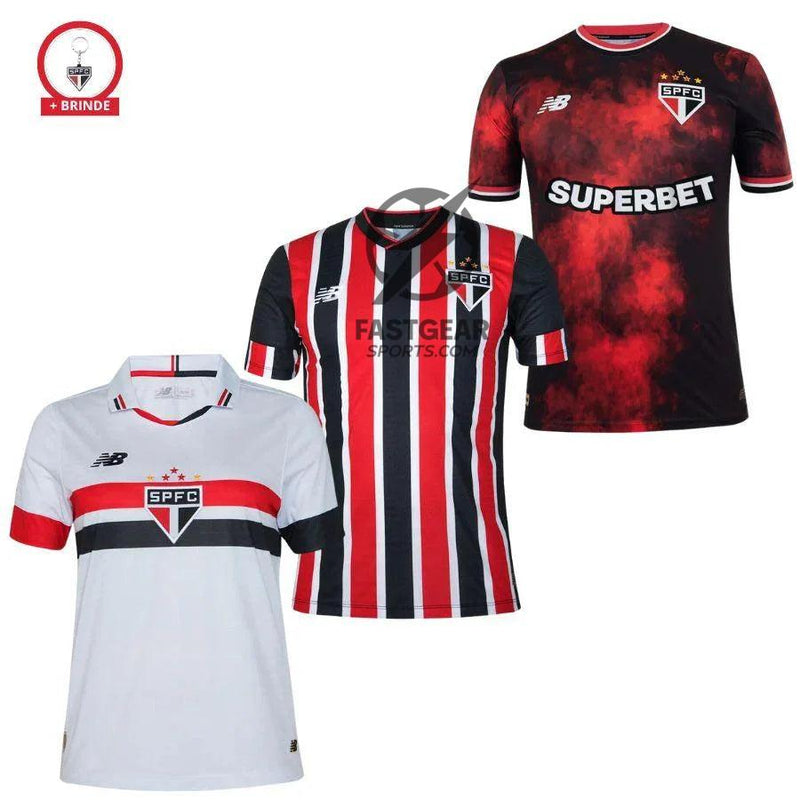 Kit 3 Jersey São Paulo Home, Away e Third  2024/25