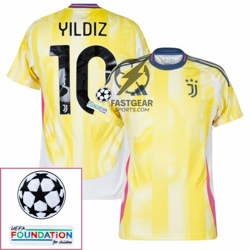 Juventus Yldiz 10 Away 2024/25 Patches UCL UEFA Foundation (Official Printing)