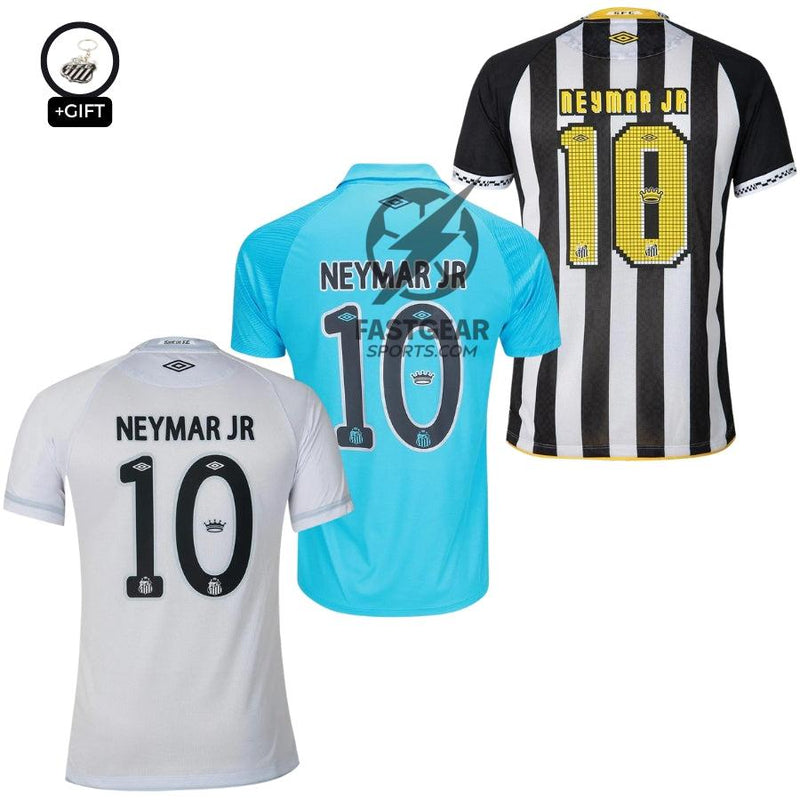 Santos Fan Jersey Home, Away e Third Neymar JR 10 2025/26 Official Printing - Kit 3 Fan Jersey