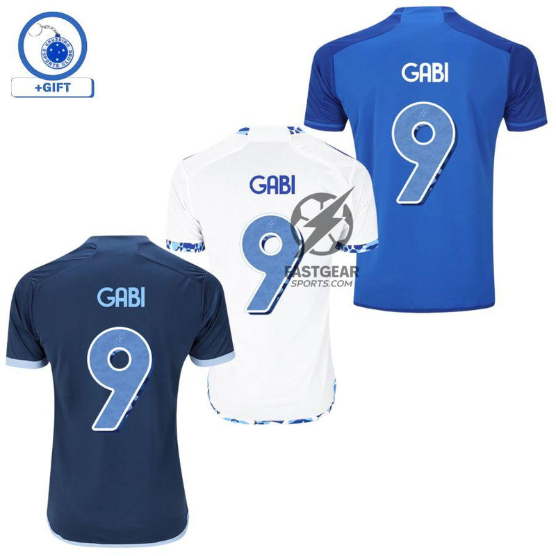 Kit 3 Jersey Cruzeiro GABI 9 Home, Away e Third 2024/25 Gabigol