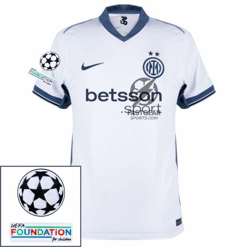 Inter Milan Dimarco 32 Away 2024/25 Patches UCL UEFA Foundation (Official Printing)