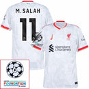 Liverpool Mohamed Salah 11 Away 2024/25 Patches UCL UEFA Foundation (Official Printing)
