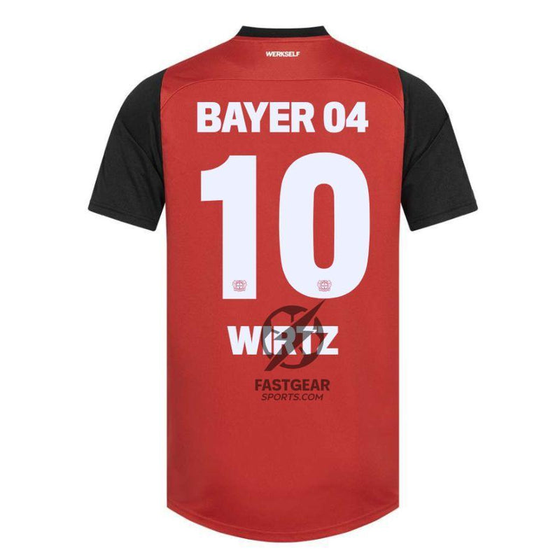 Bayer 04 Leverkusen Wirtz 10 Home Fan Jersey 2024/25 Patches UCL UEFA Foundation (Official Printing)