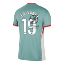 Atlético Madrid Julián Alvarez 19 Away Fan Jersey 2024/25 Patches UCL UEFA Foundation (Official Printing)
