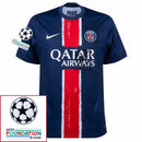 Paris Saint-Germain Fan Jersey Home 2024/25 Patches UCL UEFA Foundation (Official Printing)