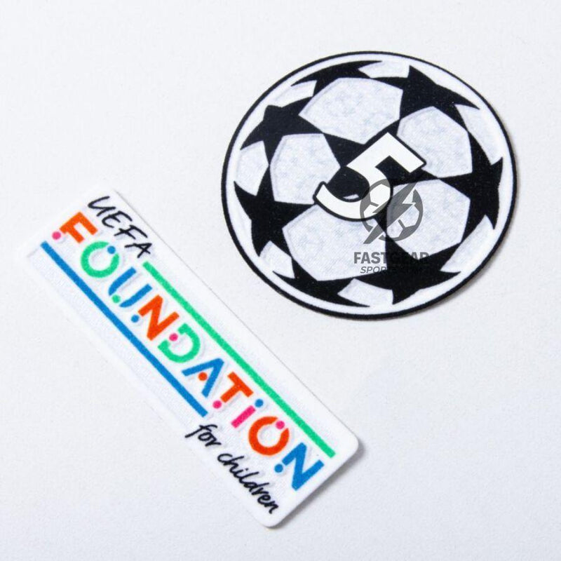 Barcelona Olmo 20 Home 2024/25 Patches UCL UEFA Foundation (Official Printing)