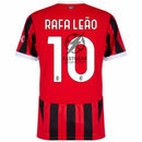 AC Milan Rafa Leão 10 Home Fan Jersey 2024/25 Patches UCL UEFA Foundation (Official Printing)