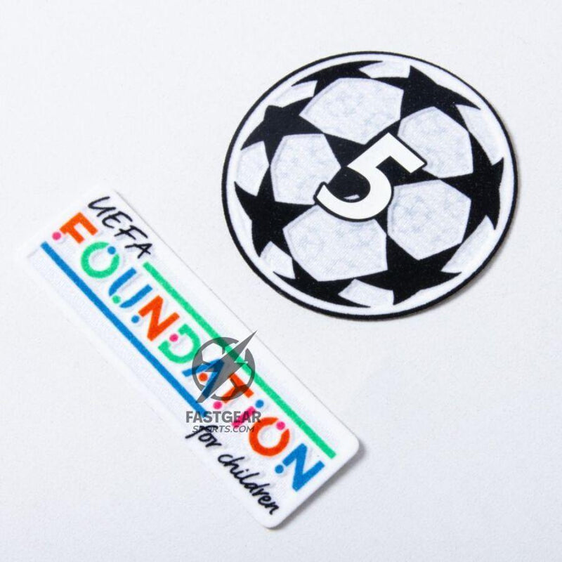 Barcelona Gavi 6 Home 2024/25 Patches UCL UEFA Foundation (Official Printing)