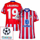 Atlético Madrid Julián Alvarez 19 Home Fan Jersey 2024/25 Patches UCL UEFA Foundation (Official Printing)