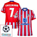 Atletico Madrid Griezmann 7 Home Fan Jersey 2024/25 Patches UCL UEFA Foundation (Official Printing)