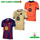 Kit 3 Fan Jerseys Barcelona Home, Away e Third 2025/26