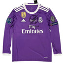 Real Madrid  Cristiano Ronaldo Away Retro 2016-17 Patches UCL UEFA Respect Final World (Official Printing)