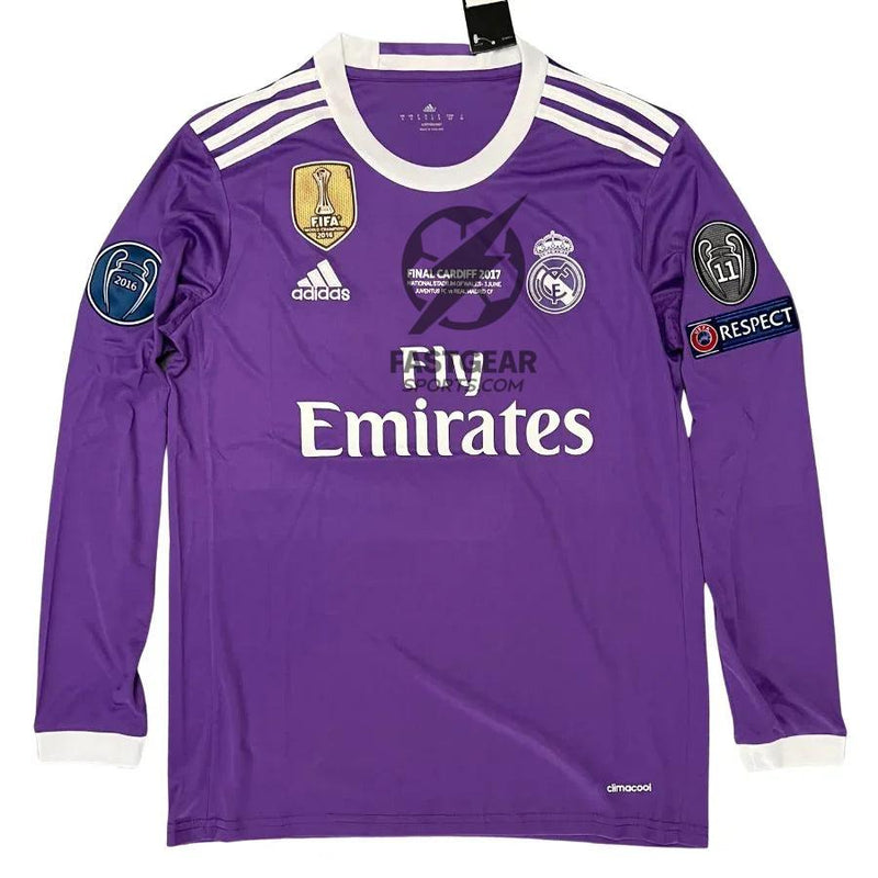 Real Madrid  Cristiano Ronaldo Away Retro 2016-17 Patches UCL UEFA Respect Final World (Official Printing)