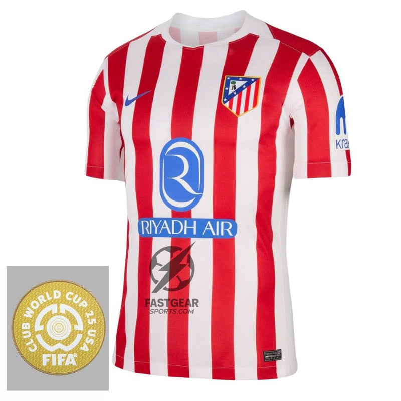 Atlético Madrid Home Fan Jersey 2025/26 Patch Club World Cup