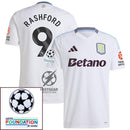 Aston Villa Rashford 9 Away Fan Jersey 2024/25 Patches UCL UEFA Foundation (Official Printing)