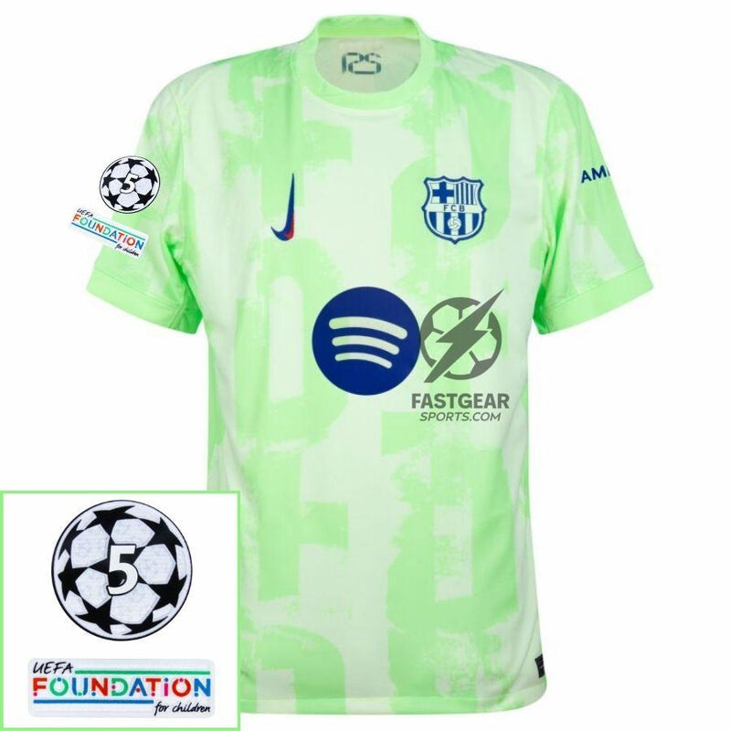 Barcelona Lamine Yamal 19 Third 2024/25 Patches UCL UEFA Foundation (Official Printing)