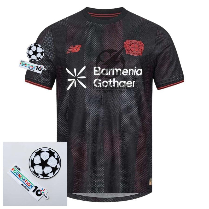 Bayer 04 Leverkusen Home Fan Jersey 2025/26 Patches UCL + 10th Anniversary UEFA Foundation