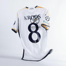 Real Madrid Toni Kroos 8 Home Fan Jersey 2023/24 Patch FIFA WCC Patch UCL UEFA Foundation Patches