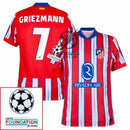Atlético Madrid Griezmann 7 Home Fan Jersey 2024/25 Patches UCL UEFA Foundation (Official Printing)
