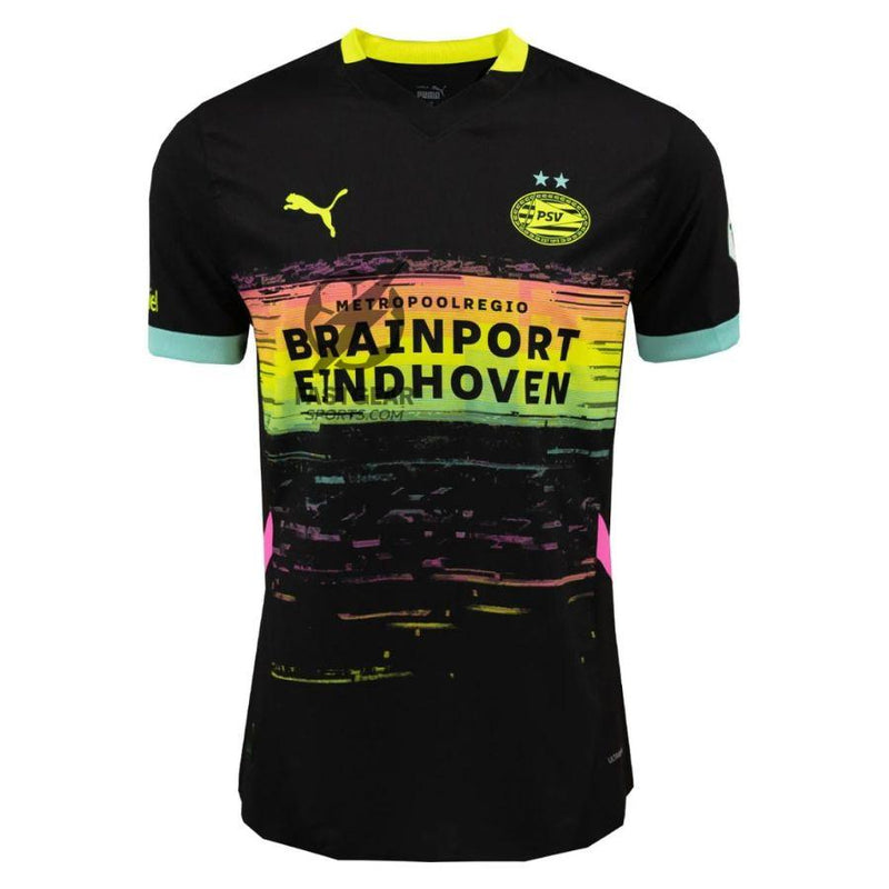 PSV Eindhoven Fan Jersey Away 2024/25 Patches UCL UEFA Foundation (Official Printing)
