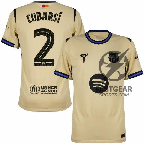Barcelona Away Cubarsí 2 Fan Jersey 2025/26 Official Printing (UCL)