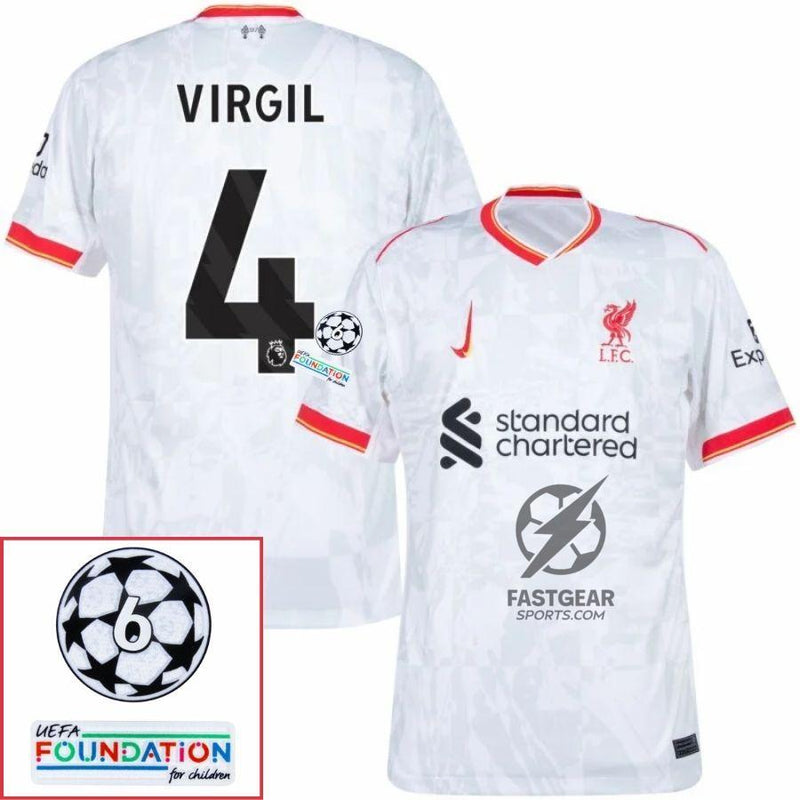 Liverpool Away 2024/25 Patches UCL UEFA Foundation (Official Printing)