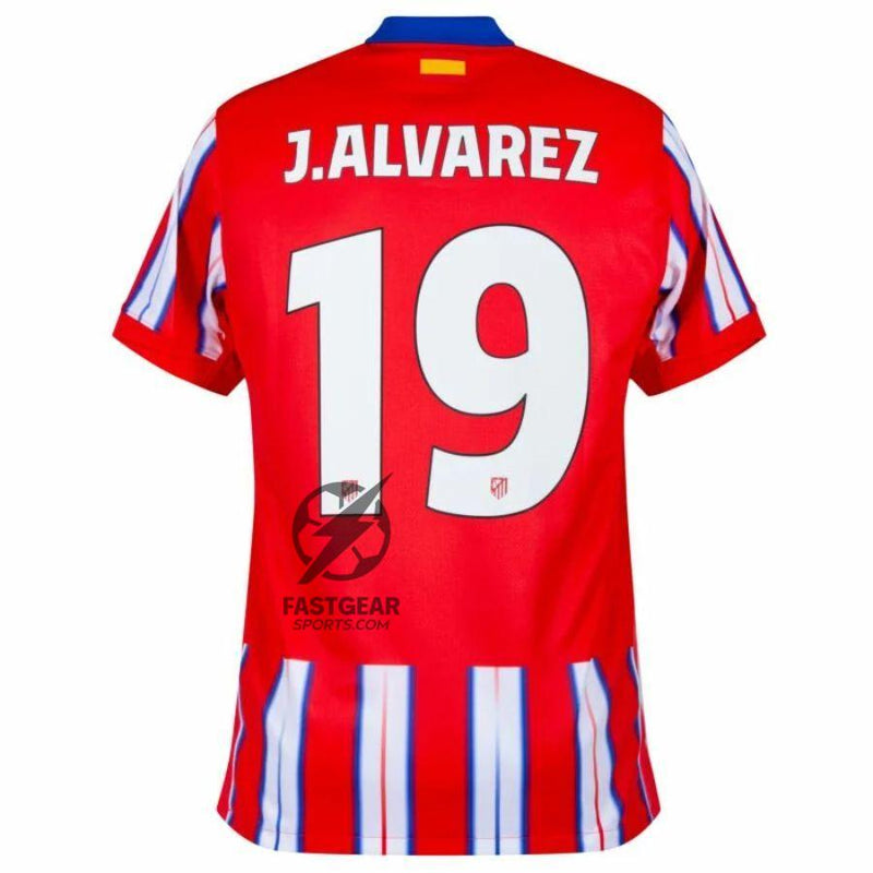 Atlético Madrid Home Fan Jersey 2024/25 Patches UCL UEFA Foundation (Official Printing)