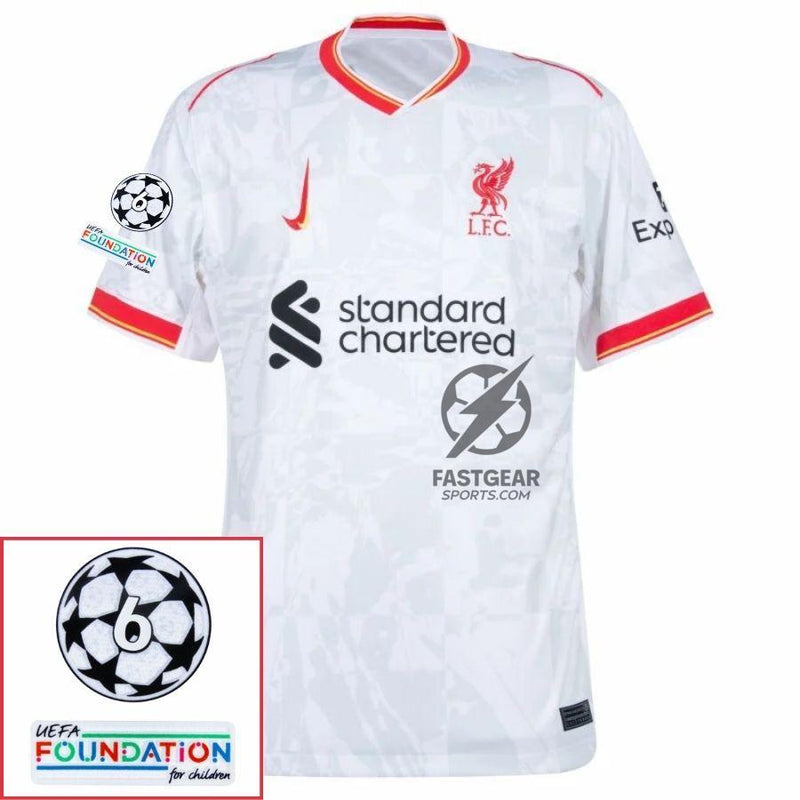 Liverpool Luis Díaz 7 Away 2024/25 Patches UCL UEFA Foundation (Official Printing)