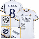 Real Madrid Toni Kroos 8 Home Fan Jersey 2023/24 Patch FIFA WCC Patch UCL UEFA Foundation Patches
