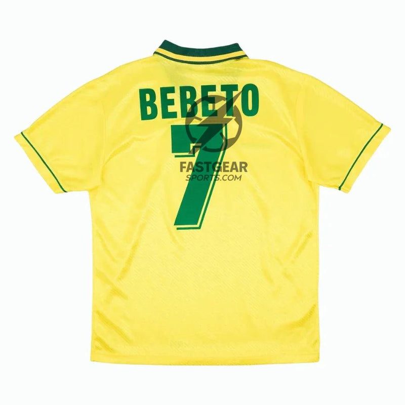 Brazil Home Bebeto 7 Retro Jersey 1994