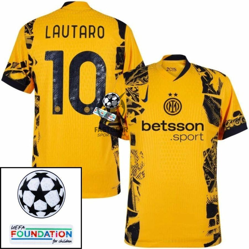 Inter Milan Lautaro 10 Third 2024/25 Patches UCL UEFA Foundation (Official Printing)