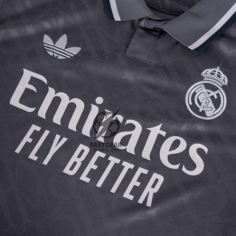 Real Madrid Bellingham 5 Third Fan Jersey 2024/25 Patches UCL UEFA Foundation (Official Printing)