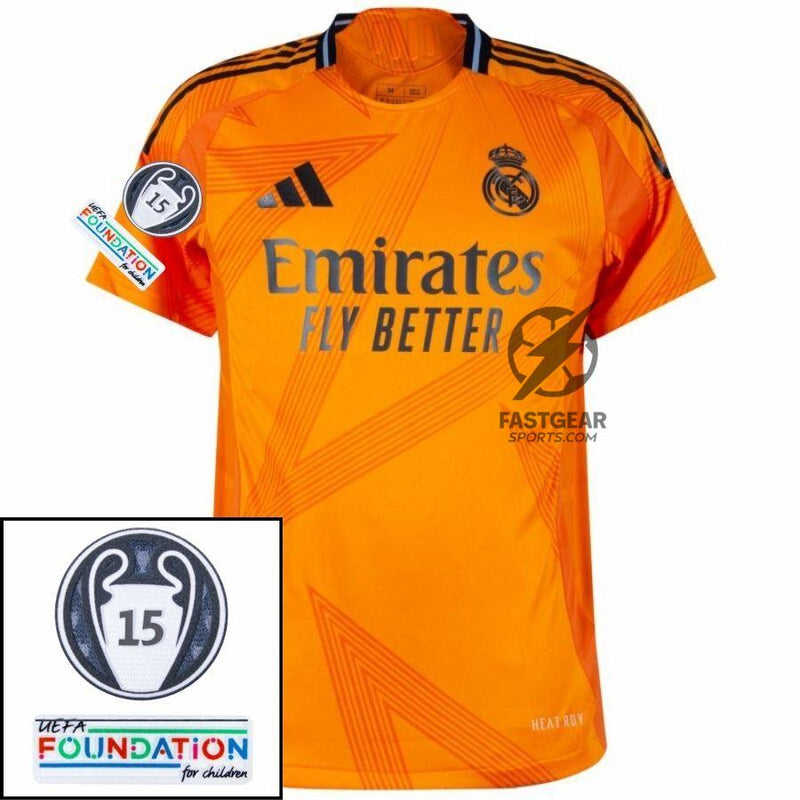 Real Madrid Away Fan Jersey 2024/25 Patches UCL UEFA Foundation (Official Printing)