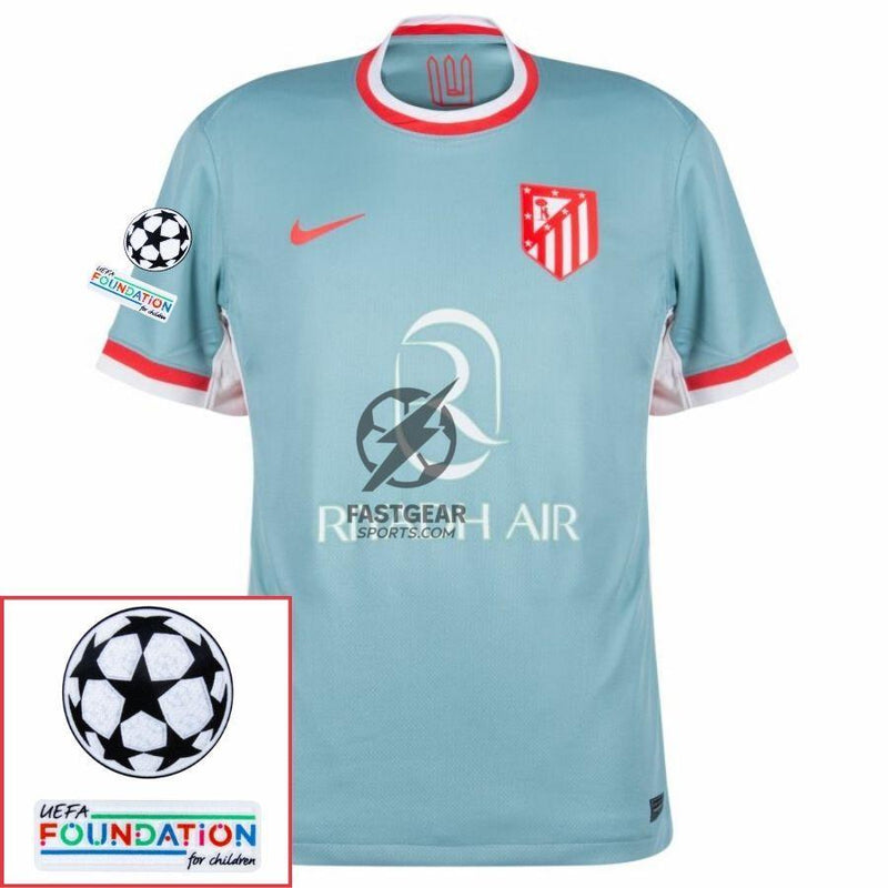 Atlético Madrid Away Fan Jersey 2024/25 Patches UCL UEFA Foundation (Official Printing)