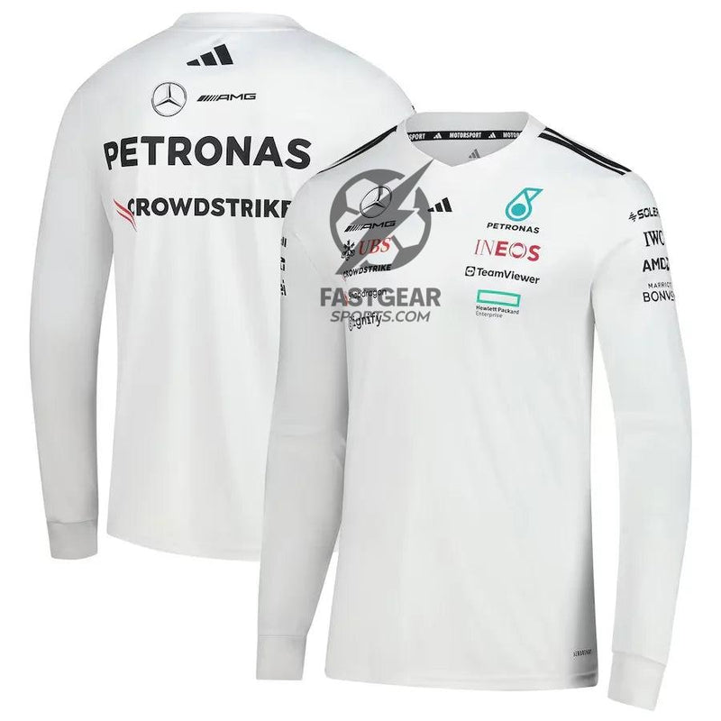 Mercedes-AMG Petronas F1 Team Adidas Long Sleeve Jersey - White Formula 1 F1 Formula One